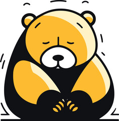 Cute cartoon bear. Vector illustration in doodle style.