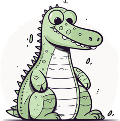 Cute crocodile. Vector illustration of a cartoon crocodile.