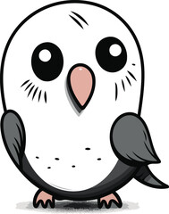 Cute cartoon owl isolated on a white background. Vector illustration.