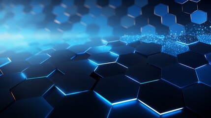 Abstract blue technology hexagonal background