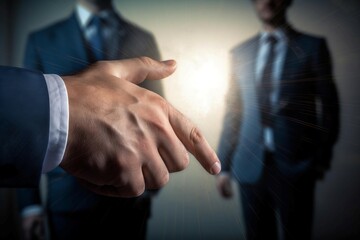Businessman hand agreement. Business cooperation handshake of contract partnership. Generate ai