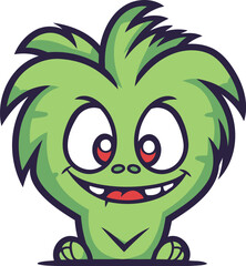 Cute monster cartoon character vector illustration. Cute monster mascot.
