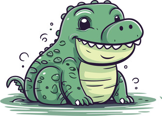 Cartoon crocodile. Vector illustration of a cartoon crocodile.
