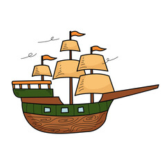 Pilgrim Ship Stickers Illustration 