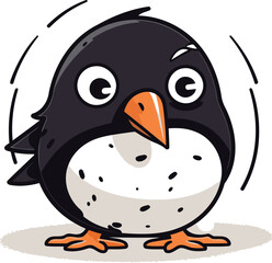 Cartoon penguin. Vector illustration isolated on a white background.