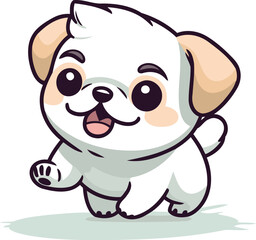 Cute cartoon dog. Vector illustration isolated on a white background.