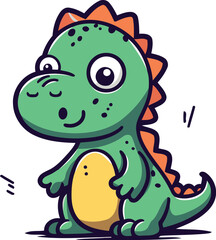 Cute cartoon dinosaur. Vector illustration isolated on a white background.