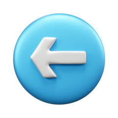 Left arrow 3d illustration or left direction arrow 3d icon