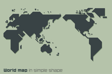直線で構成されたの世界地図のデザイン