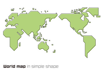 直線で構成されたの世界地図のデザイン