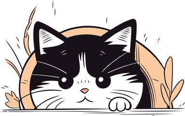 Cute cat vector illustration. Cute cartoon cat. Vector illustration.