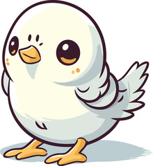 Cute cartoon chicken. Vector illustration isolated on a white background.