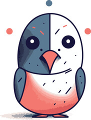 Cute penguin. Vector illustration. Isolated on white background.