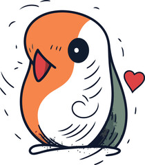 Cute cartoon penguin. Vector illustration of a cute penguin.