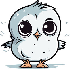 Illustration of a Cute Little Owl Cartoon Character on White Background