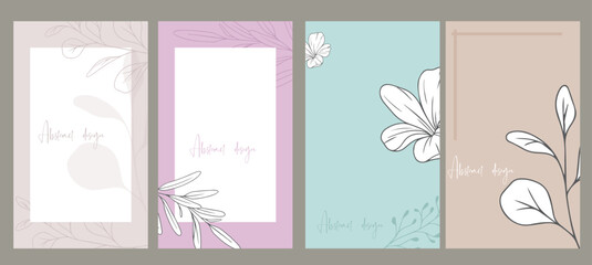 Invitation, menu, table number card design. Floral wedding templates. Good for birthday, bridal and baby shower. Vector illustration.