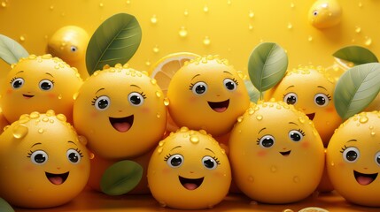 funny lemon with yellow background