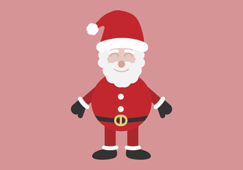 Papa Noel de navidad sobre fondo rojo.