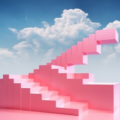 Fototapeta premium A staircase surreal geometric , abstract creation