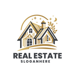 Vector real estate building logo design template