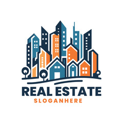 Vector real estate building logo design template
