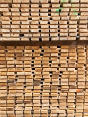 stack of wood. Timber construction material.