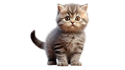 Cute banner with a cat isolated on transparent background