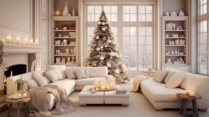 Elegant design, Living room with Christmas theme.