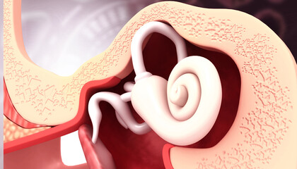 Human ear anatomy. 3d illustration.. © Rasi