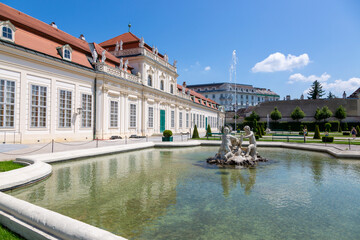 Fountains in the Belvedere Garden in Vienna