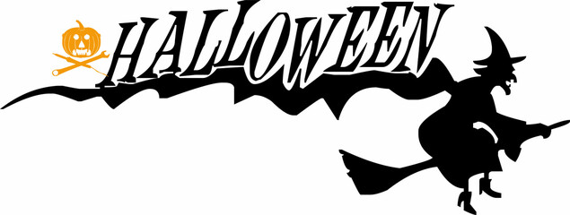 Happy Halloween Text Banner, Vector