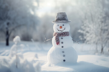 Obraz premium Christmas Element for decoration. Snowman. ai generated.