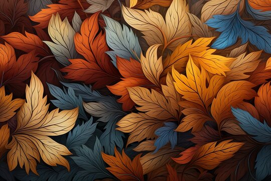  autumn leaves background autumn leaves collection made with AI Generated