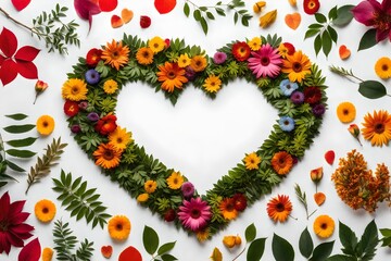 heart made of flowers. Valentine's Day - Lovers' Day - Spring is coming 