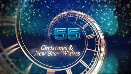 New Year Countdown with New Year and Christmas Wishes