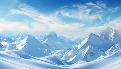 Fototapeta na wymiar Snow-covered_winter_mountains. Generative AI.
