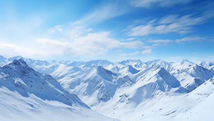 Snow-covered_winter_mountains. Generative AI.