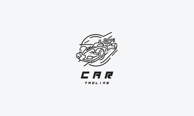 Car racing vector logo icon illustration design