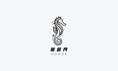 Sea horse vector logo icon illustration design © Vectors.in
