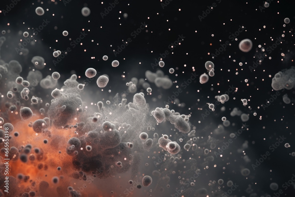 Poster Colorful bubbles floating in the air. Perfect for adding a playful touch to designs or capturing the joy of childhood.