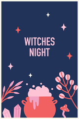 Witches night illustration. Halloween illustration - 665553335
