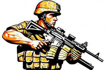 soldier illustration. Generative AI