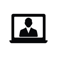 Vector webinar icon in black and white