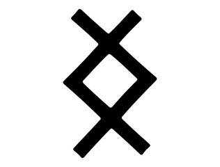 Viking rune alphabet silhouette vector art white background