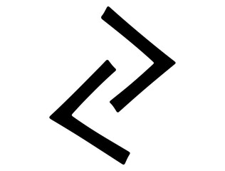 Viking rune alphabet silhouette vector art white background