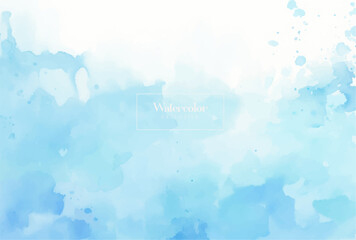 Abstract watercolor background with splashes, Blue banner