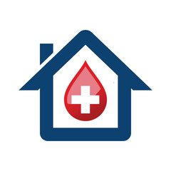 blood house medical logo icon