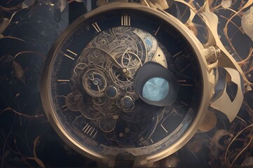 Concept of time, with layers of patterns symbolizing past, present, and future.