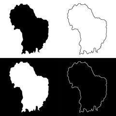 Dagana district map, administrative division of Bhutan.
