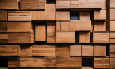 Wooden blicis on the wall texture and wooden blocks